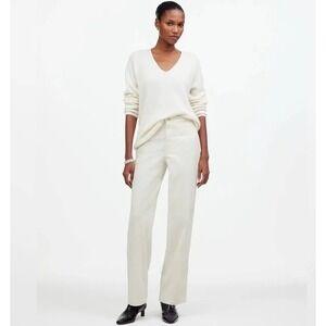 NWT Madewell Emmett Wide-Leg Antique Cream Corduroy Pants Size 32